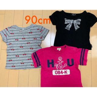 ハッシュアッシュ(HusHush)の女の子 90cm 半袖Tシャツ 3枚セット(Tシャツ/カットソー)