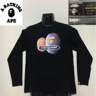 アベイシングエイプ(A BATHING APE)のA BATHING APE アベイシングエイプ ロングＴシャツ ブラック M(Tシャツ/カットソー(七分/長袖))