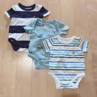 ベビーギャップ(babyGAP)の【babyGAP】50cm  半袖 ロンパース ボディスーツ 3枚セット(ロンパース)