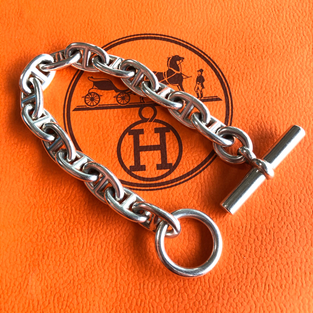 Hermes(エルメス)の美品 HERMES エルメス シェーヌダンクル ブレスレット  MM 15コマ レディースのアクセサリー(ブレスレット/バングル)の商品写真