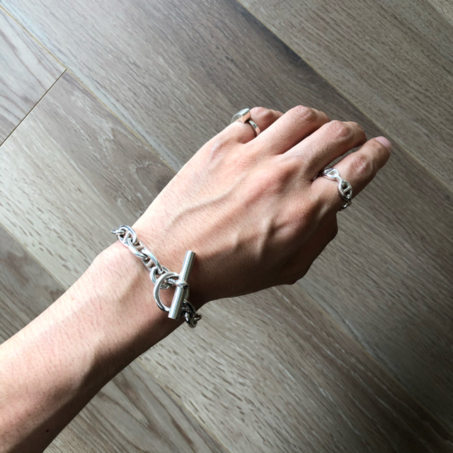 Hermes(エルメス)の美品 HERMES エルメス シェーヌダンクル ブレスレット  MM 15コマ レディースのアクセサリー(ブレスレット/バングル)の商品写真