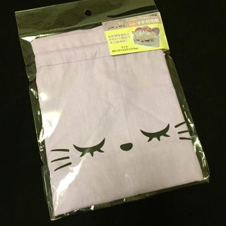 ネコ耳 マチ付き巾着袋(弁当用品)