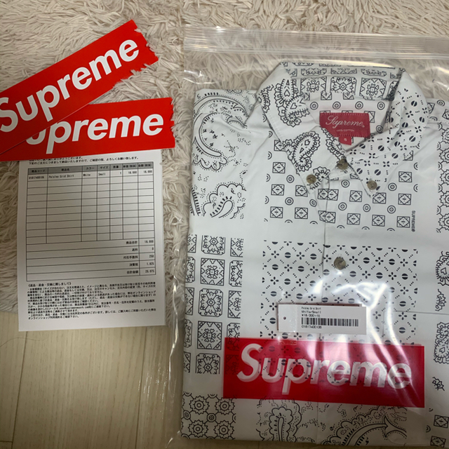 『Sサイズ』最安値　Supreme Paisley Grid Shirt