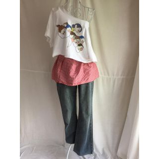 デプト(DEPT)の最終値下 vintage remake フリル チェック インナー スカート(Tシャツ(半袖/袖なし))