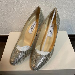 ジミーチュウ(JIMMY CHOO)のJIMMY CHOO グリッターパンプス　22.5cm ブライダルシューズ(ハイヒール/パンプス)