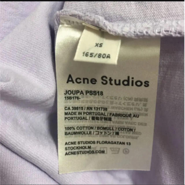 ACNE(アクネ)のアクネストゥディオズ Acne Studios ロゴ Tシャツワンピ XS レディースのトップス(Tシャツ(半袖/袖なし))の商品写真