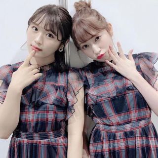 ティティアンドコー(titty&co)のNMB48着用♡ titty&co チュールチェックワンピース(ロングワンピース/マキシワンピース)