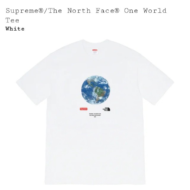 supreme north face one world tee white M - Tシャツ/カットソー(半袖 ...