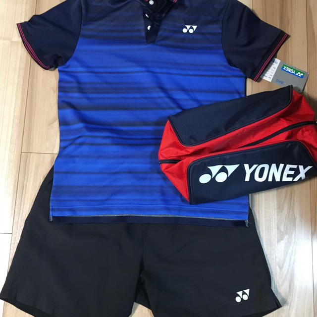 YONEX(ヨネックス)のヨネックス　YONEX   ウエア上下（中古品）・シューズケース（新品）セット スポーツ/アウトドアのテニス(ウェア)の商品写真