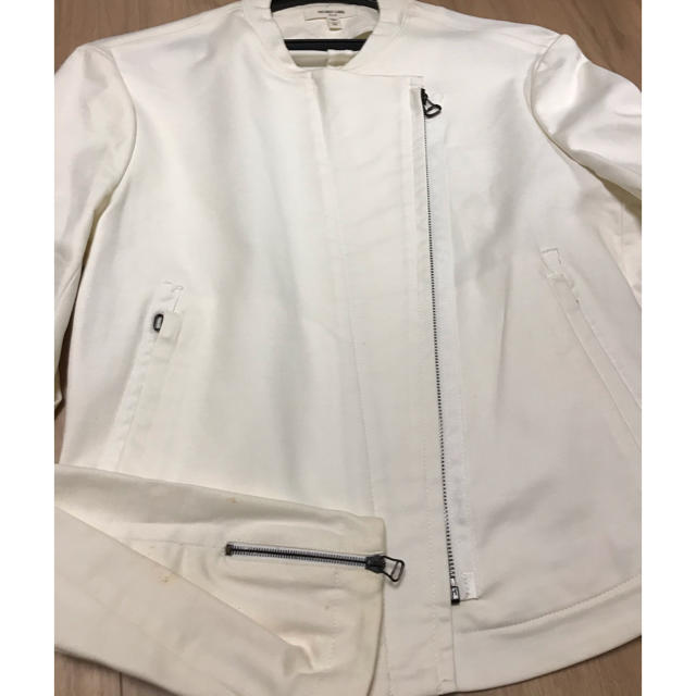 HELMUT LANG(ヘルムートラング)のヘルムートラング　ホワイト　ライダースジャケット メンズのジャケット/アウター(ライダースジャケット)の商品写真