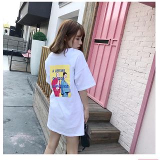 ディーホリック(dholic)のともよ様専用　Tシャツ風ワンピース ゆったり 前リボン付き(ひざ丈ワンピース)