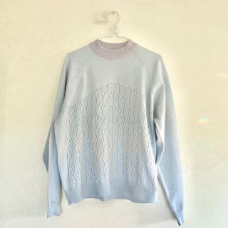 ロキエ(Lochie)の【sold】ヨーロッパヴィンテージ　パウダーブルーハイネックトップス(カットソー(長袖/七分))