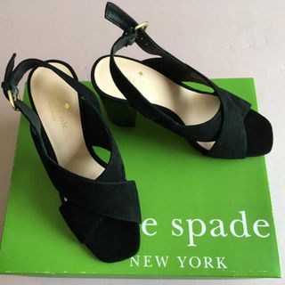 ケイトスペードニューヨーク(kate spade new york)の【kate spade】黒サンダル☆新品未使用ワケあり(サンダル)