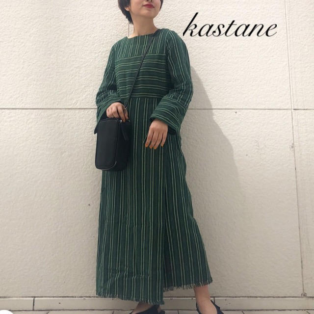 Kastane(カスタネ)の新品❁﻿カスタネ  切り替えストライプワンピース レディースのワンピース(ロングワンピース/マキシワンピース)の商品写真