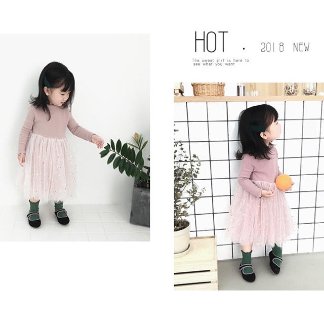 【SEAL】星柄　チュールワンピース　ドレス キッズ/ベビー/マタニティのキッズ服女の子用(90cm~)(ワンピース)の商品写真