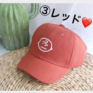 スヌーピー(SNOOPY)の【新品】大人気❗️チャーリーブラウンcap キッズ　帽子　男女兼用　③レッド(帽子)