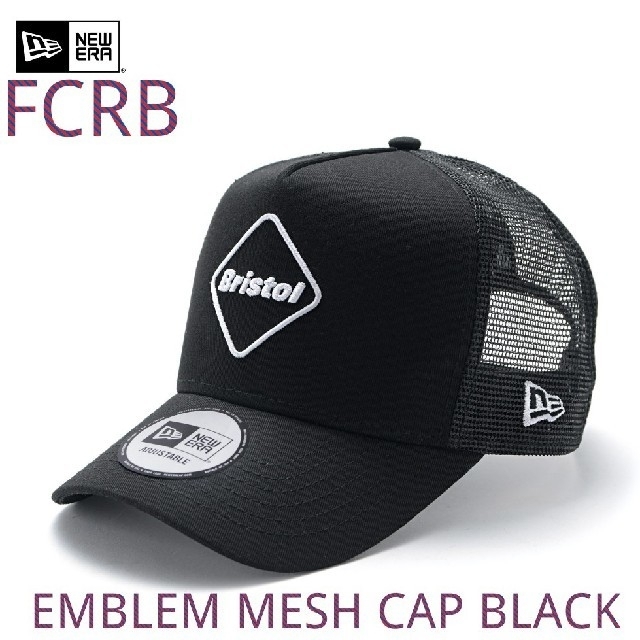 【新品】FCRB NEWERA EMBLEM MESH CAP BLACK