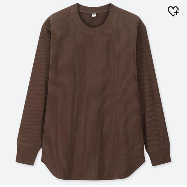 UNIQLO(ユニクロ)のUNIQLO コットンリブクルーネックT  XL レディースのトップス(Tシャツ(長袖/七分))の商品写真