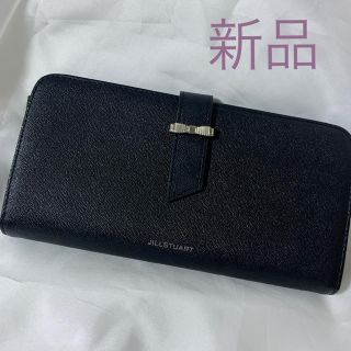 ジルスチュアート(JILLSTUART)の新品　ジルスチュアート　長財布　黒　革　リボン　シンプル(財布)