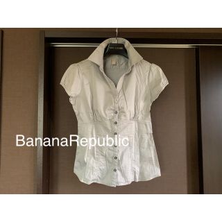 バナナリパブリック(Banana Republic)のバナナリパブリック BananaRepublic シャツ ライトグレー(シャツ/ブラウス(半袖/袖なし))