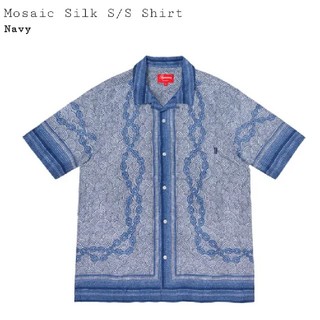 シュプリーム(Supreme)のSupreme Mosaic Silk S/S Shirt Navy Small(シャツ)