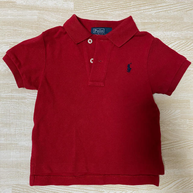 POLO RALPH LAUREN(ポロラルフローレン)の新品　ラルフローレン　キッズ　ベビー　ポロシャツ　赤　80㎝　ブランド服 キッズ/ベビー/マタニティのベビー服(~85cm)(シャツ/カットソー)の商品写真