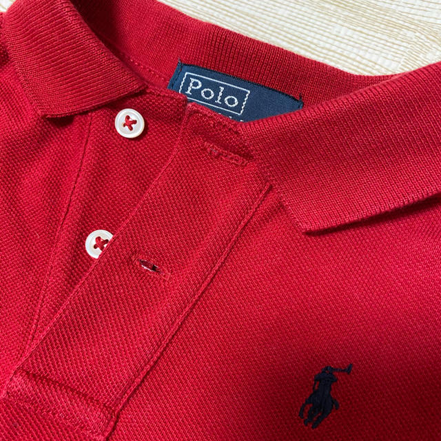 POLO RALPH LAUREN(ポロラルフローレン)の新品　ラルフローレン　キッズ　ベビー　ポロシャツ　赤　80㎝　ブランド服 キッズ/ベビー/マタニティのベビー服(~85cm)(シャツ/カットソー)の商品写真