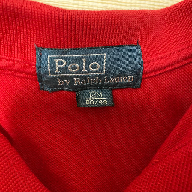 POLO RALPH LAUREN(ポロラルフローレン)の新品　ラルフローレン　キッズ　ベビー　ポロシャツ　赤　80㎝　ブランド服 キッズ/ベビー/マタニティのベビー服(~85cm)(シャツ/カットソー)の商品写真