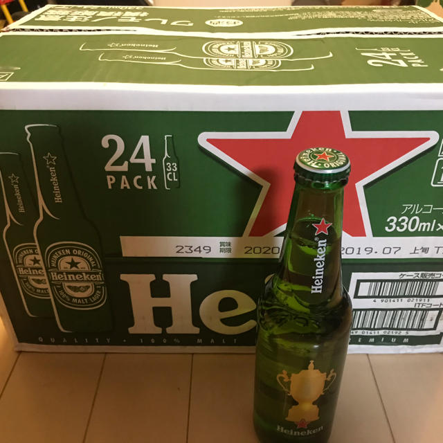 ハイネケン　ロングネック瓶　330ml　1箱（24本入） ビール  食品/飲料/酒の酒(ビール)の商品写真