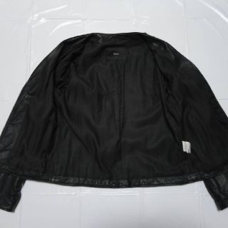 高級 美品 エディション 女性 襟無し 羊革 レザージャケット 黒 M