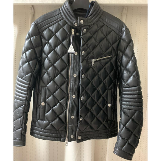 定20万美品 MONCLER ウール切替ファーフードダウンジャケット0