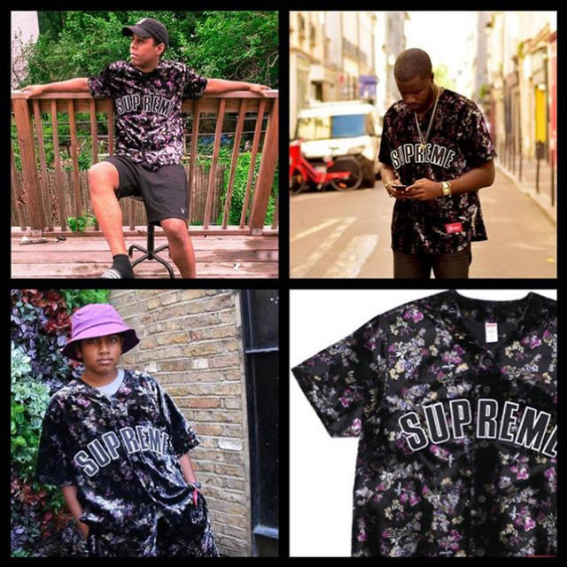 Tシャツ/カットソー(半袖/袖なし)supreme Floral velour Baseball セットアップ