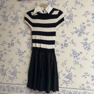 アリスアンドオリビア(Alice+Olivia)のAlice Olivia ボーダーワンピース　XSサイズ(ひざ丈ワンピース)