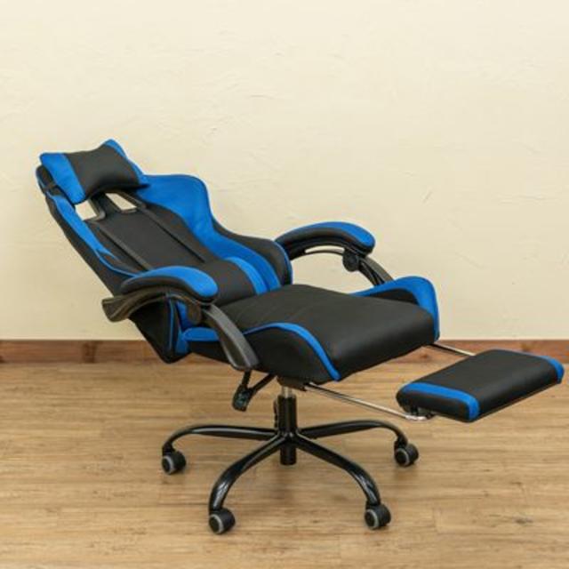 フルフラットメッシュレーシングチェア　BK/BL/GR/RD インテリア/住まい/日用品の椅子/チェア(ハイバックチェア)の商品写真