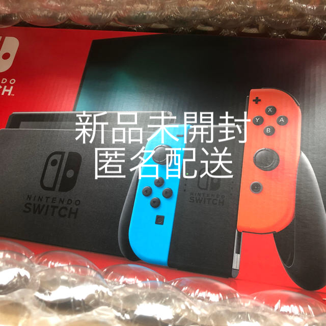 Nintendo Switch(ニンテンドースイッチ)のNintendo Switch ネオンレッド　新品未開封　本体 エンタメ/ホビーのゲームソフト/ゲーム機本体(家庭用ゲーム機本体)の商品写真