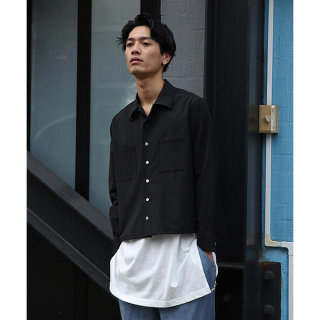 16ss wonderland オープンカラー　シャツ　開襟シャツ　ショート丈