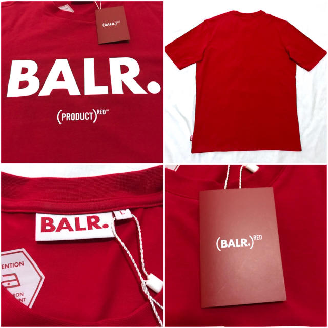 本物 新品 XL ♪ BALR RED Tシャツ ボーラー 赤