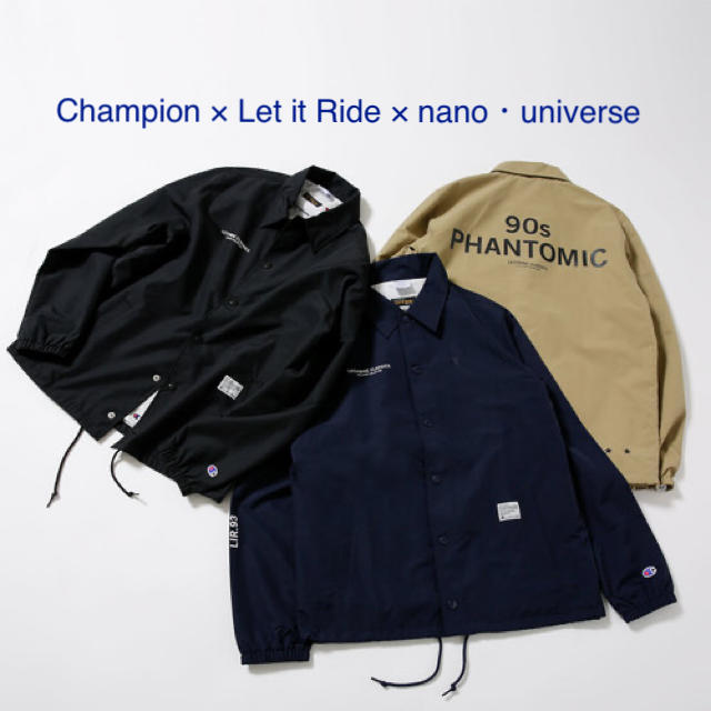 nano・universe(ナノユニバース)のChampion/別注コーチジャケット L ネイビー メンズのジャケット/アウター(ブルゾン)の商品写真