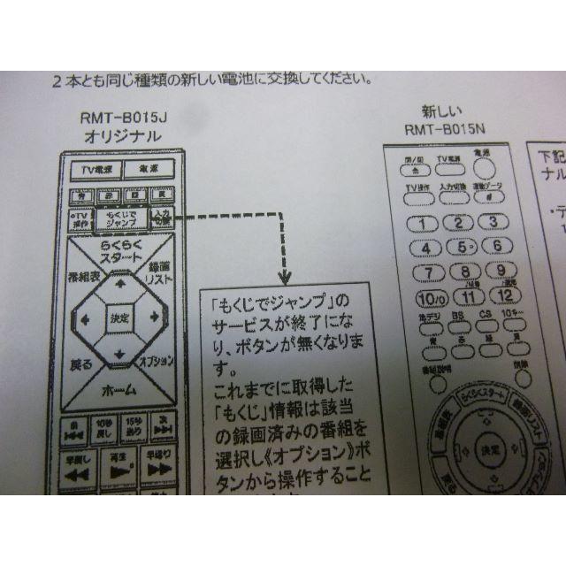 SONY(ソニー)の＊RMT-B015N＝RMT-B015J代替 新品 SONY純正 BDリモコン スマホ/家電/カメラのテレビ/映像機器(ブルーレイレコーダー)の商品写真