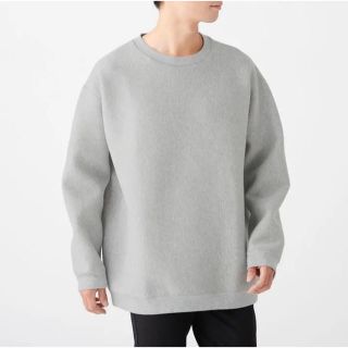 ムジルシリョウヒン(MUJI (無印良品))の無印良品 鹿の子編みダブルフェイストレーナー L~XL・グレー メンズ(スウェット)