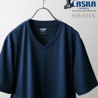 ジャーナルスタンダード(JOURNAL STANDARD)のジャーナルスタンダード LASKA×SOLOTEX Vネック TシャツSネイビー(Tシャツ/カットソー(半袖/袖なし))