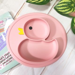 新品🌟ベビーシリコンプレート🐤ピンク(プレート/茶碗)