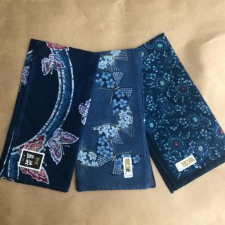 藍染　ハンカチ　3枚セット　新品(ハンカチ)