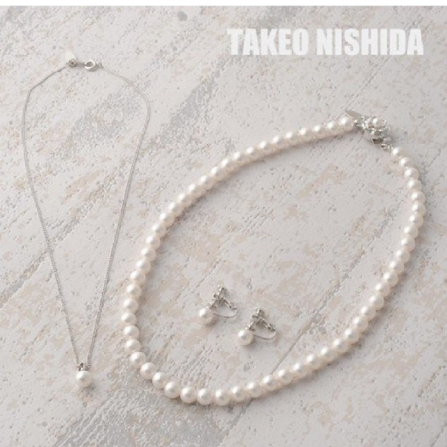 TAKEO NISHIDA(タケオニシダ)のパール三点セット レディースのアクセサリー(ネックレス)の商品写真