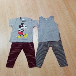 ディズニー(Disney)のみちぇる様専用⭐　子供服上下セット80サイズ　ミッキー(Ｔシャツ)