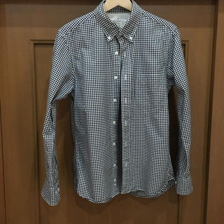 ムジルシリョウヒン(MUJI (無印良品))のMUJI 無印良品　白×黒　ギンガムチェックのボタンダウンシャツ　Mサイズ(シャツ)