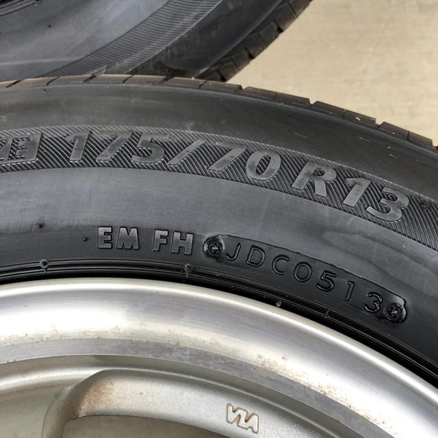 BRIDGESTONE(ブリヂストン)の【中古】13インチ アルミホイール4本セット【PARAM】 自動車/バイクの自動車(タイヤ・ホイールセット)の商品写真