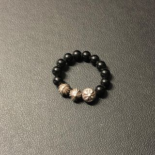 クロムハーツ(Chrome Hearts)のクロムハーツ クロスボール  ブラックコーラル ビーズ リング(リング(指輪))