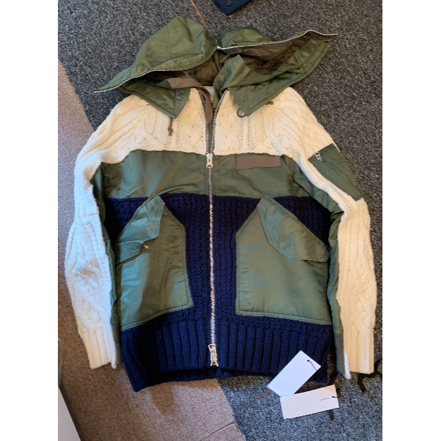 sacai(サカイ)のSACAI ニットパーカー 19AW メンズのジャケット/アウター(ブルゾン)の商品写真