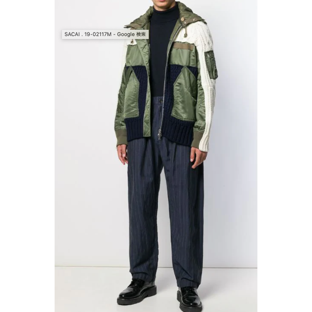 19AW Sacai MA-1 ニット切返しジャケット